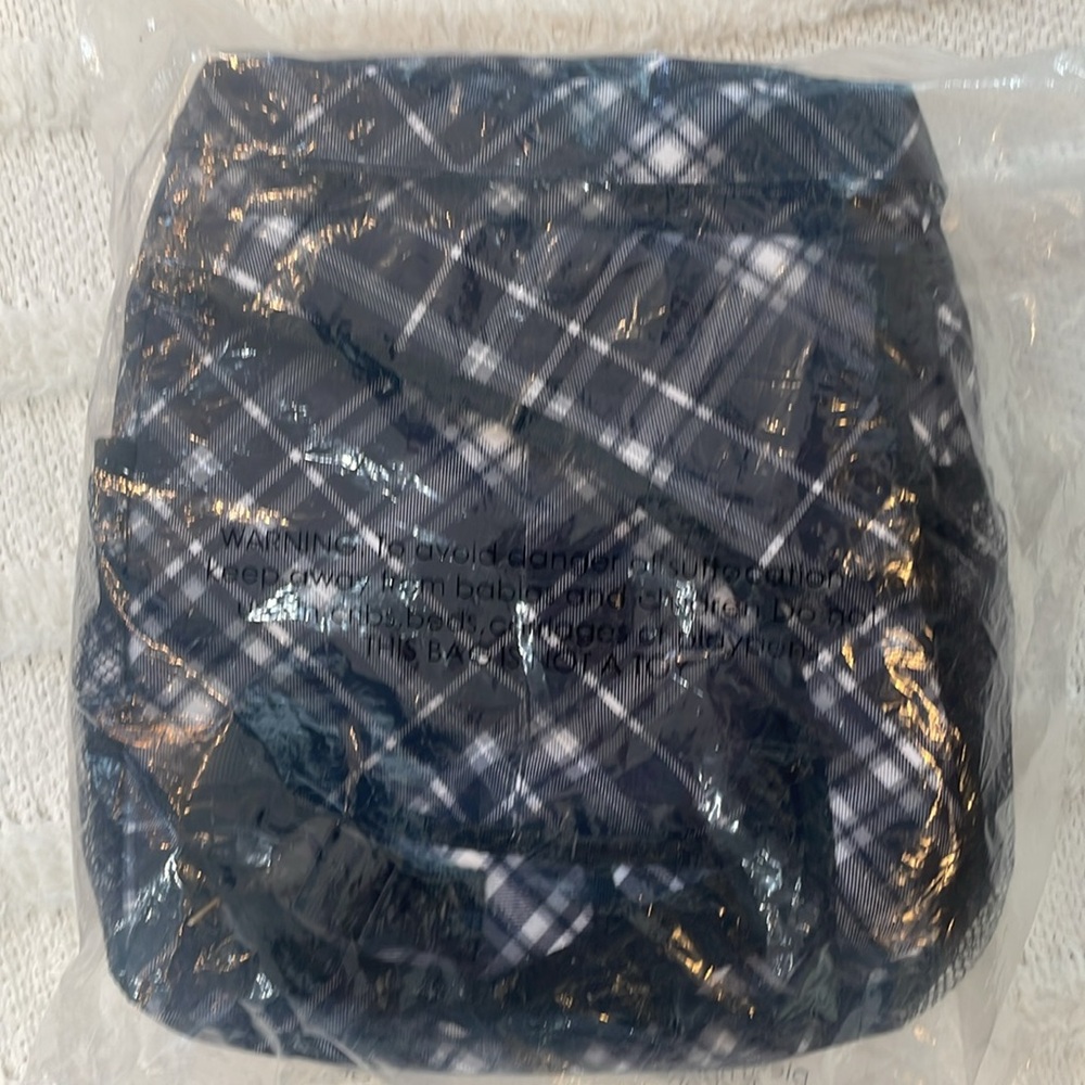 Thirty One Organizing Pack Pick Me plaid backpack turquoise flower black white